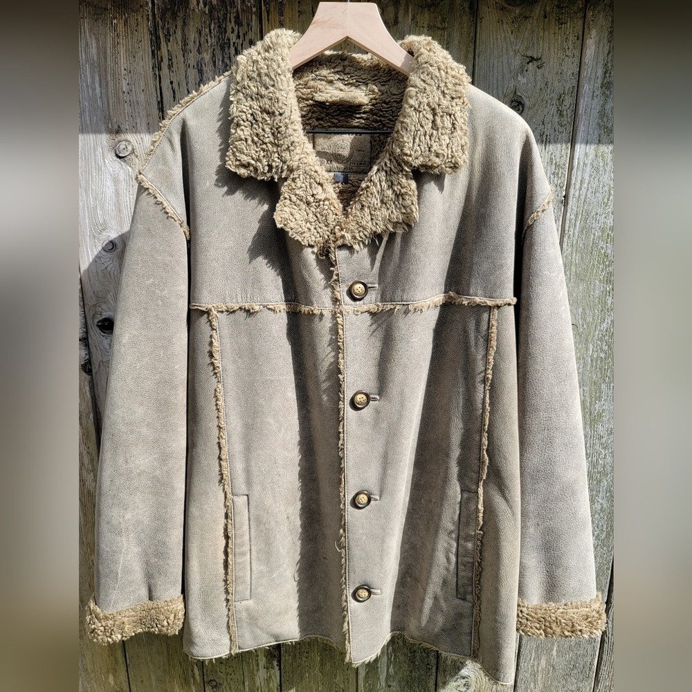 Guess Faux Fur-Lined Pieced Rancher Coat XL